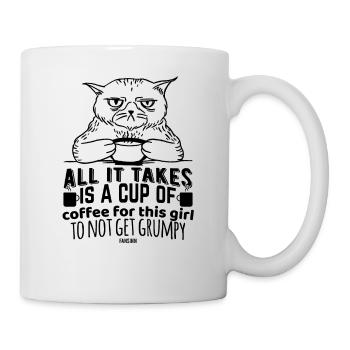 Kaffee Katze schlechte Laune - Tasse - Weiß - Rechts