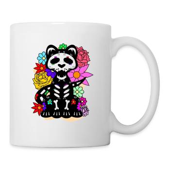 Day of the dead Katze mit Blumen mexikanisches - Tasse - Weiß - Rechts