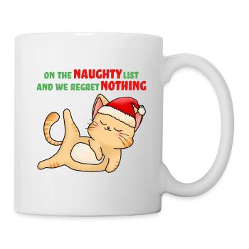 Christmas funny cat Christmas tree cat ugly - Mug - white - Right