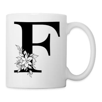 Buchstabe F - Tasse - Weiß - Rechts