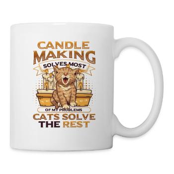 Kerzenherstellung Katzenliebhaber Kerzenmacher - Tasse - Weiß - Rechts