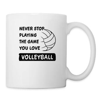 Volleyball Dicton Ne jamais arrêter de jouer au jeu - Mug blanc - blanc - Droite