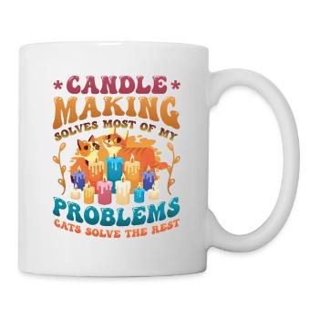 Kerzenherstellung Katzenliebhaber Kerzenmacher - Tasse - Weiß - Rechts
