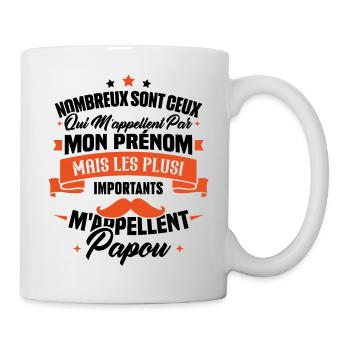 Les plus importants mappellent papou, Cadeau papou - Mug blanc - blanc - Droite