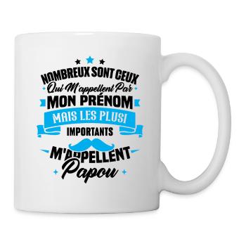 Les plus importants mappellent papou, Cadeau papou - Mug blanc - blanc - Droite