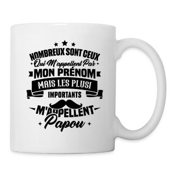 Les plus importants mappellent papou, Cadeau papou - Mug blanc - blanc - Droite