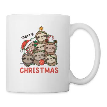 Paresseux arbre de Noël Joyeux Noël - Mug blanc - blanc - Droite