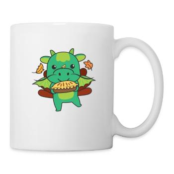 thanksgiving day outfits Truthahn Drache mit Pie - Tasse - Weiß - Rechts