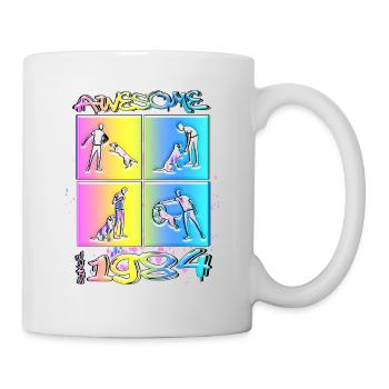 Awesome since 1984. Agility, Hundetraining - Mug - white - Right