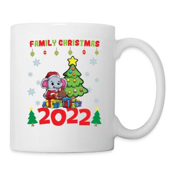 Noël en famille 2022 Drôle d’amoureux de Noël assorti - Mug blanc - blanc - Droite