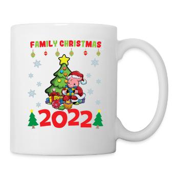 Noël en famille 2022 Drôle d’amoureux de Noël assorti - Mug blanc - blanc - Droite