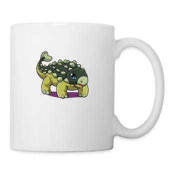 Dessin animé Ankylosaurus - Mug blanc - blanc - Droite