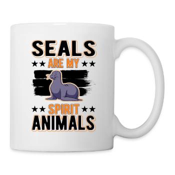 Phoque animal lion de mer - Mug blanc - blanc - Droite