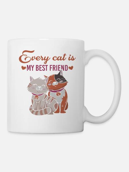 Katzenfreunde - Tasse - Weiß
