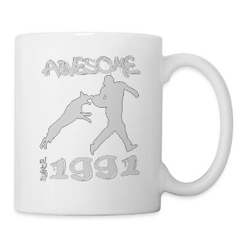 Awesome since 1991. Agility, Hundetraining - Mug - white - Right