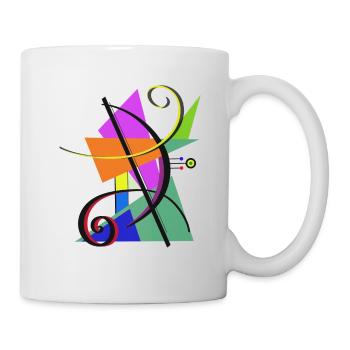 Moderne Kunst - Tasse - Weiß - Rechts