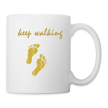 Keep walking - geh weiter in Gold - Mug - white - Right