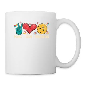 Funny Pickleball Player Retired Ladies Peace Love - Tasse - Weiß - Rechts