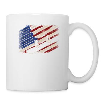 Drapeau américain Snowboard Snowboard - Mug blanc - blanc - Droite