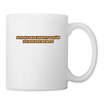 Schokolade macht schön Lustiger Spruch Schokolade - Tasse - Weiß - Rechts