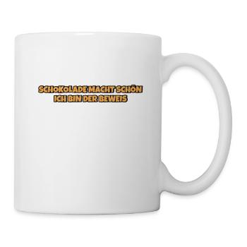 Schokolade macht schön Lustiger Spruch Schokolade - Tasse - Weiß - Rechts