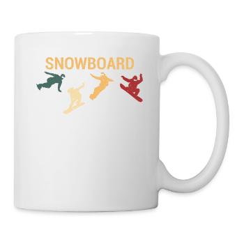 Snowboard Retro Vintage Wintersport Freestyle Snow - Tasse - Weiß - Rechts
