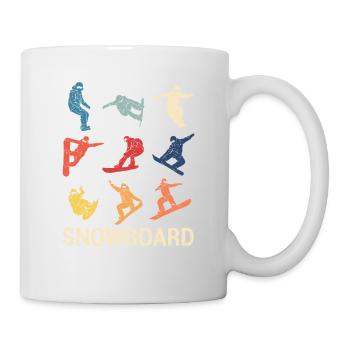 Snowboard Retro Vintage Wintersport Freestyle Snow - Tasse - Weiß - Rechts