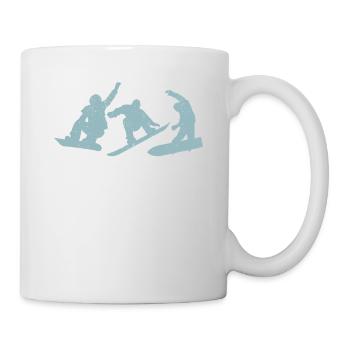 Freestyle Snowboarder Jumping Freestyle Downhill - Mug - white - Right