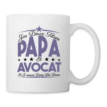 J'ai deux titres Papa et Avocat, Cadeau Papa. - Mug blanc - blanc - Droite