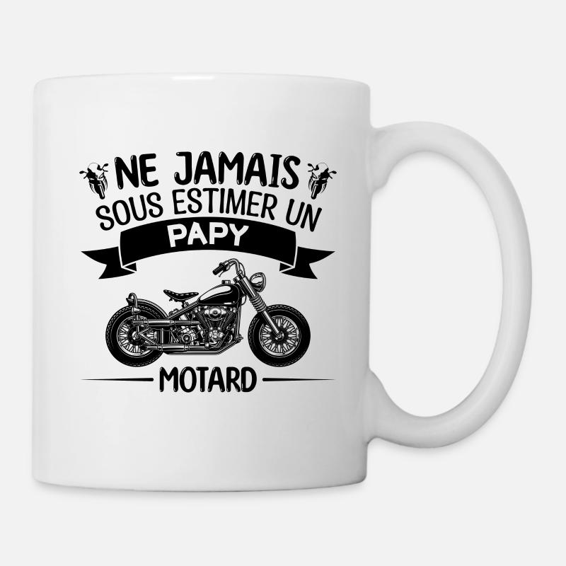 papy motard | cadeau papy motard moto - Mug blanc - blanc