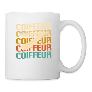 Retro Coiffure Barbier Coiffeuse - Tasse - Weiß - Rechts