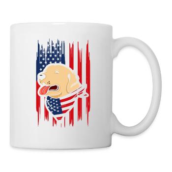 July 4th Dog USA Independence Day - Mug - white - Right