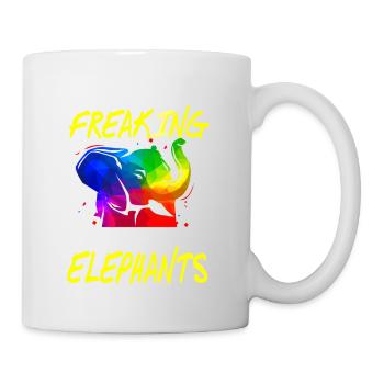 I Just Freaking Love Elephants Retro Punk Designs - Tasse - Weiß - Rechts