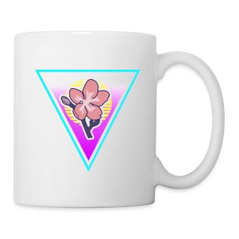 Retro Sakura Bloom Flower Vapor Wave Designs - Tasse - Weiß - Rechts