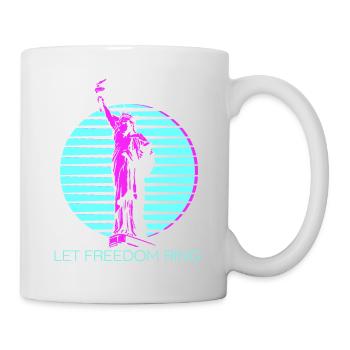 Let Freedom Ring Cool Statue Of Liberty Vapor Wave - Tasse - Weiß - Rechts