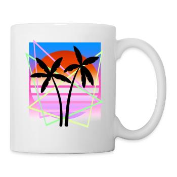 Cool Retro Palm Tree Island Vapor Wave Designs - Tasse - Weiß - Rechts