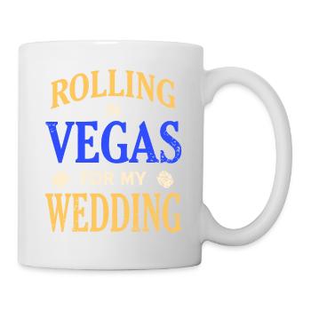 Rolling In Vegas For My Wedding Cool Retro T-Shirt - Mug - white - Right