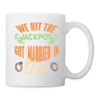 We Hit The Jackpot Got Married In Vegas Retro - Mug - white - Right