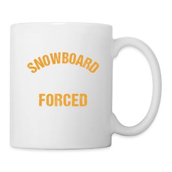 Born to snowboard Forced to work - Mug - white - Right