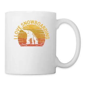 I Love Snowboarding Fun Mountains Snowboard - Mug - white - Right