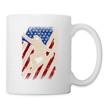 USA Sport Snowboarding amerikanische Flagge Snow - Tasse - Weiß - Rechts