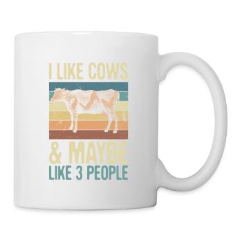 J’aime les vaches et peut-être 3 personnes - Mug blanc - blanc - Droite