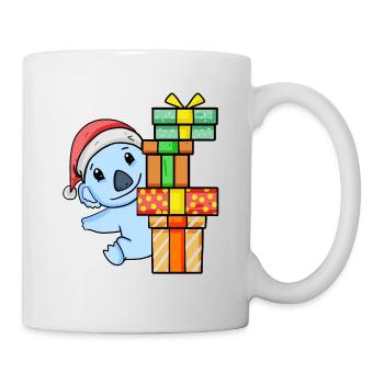 Weihnachten Koala mit Geschenke - Tasse - Weiß - Rechts