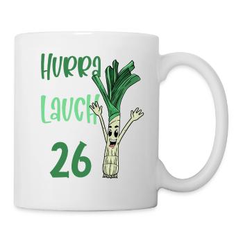 Hurra der Lauch wird 26 - Tasse - Weiß - Rechts