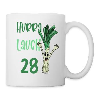 Hurra der Lauch wird 28 - Tasse - Weiß - Rechts