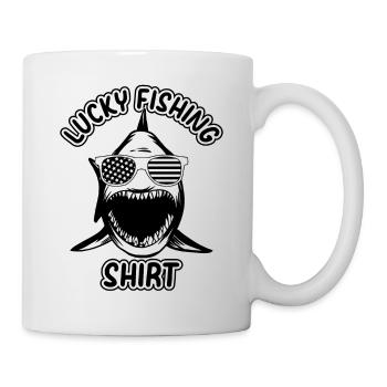 Fisherman Fish Fishing Fish Angler - Lucky Fishing - Tasse - Weiß - Rechts