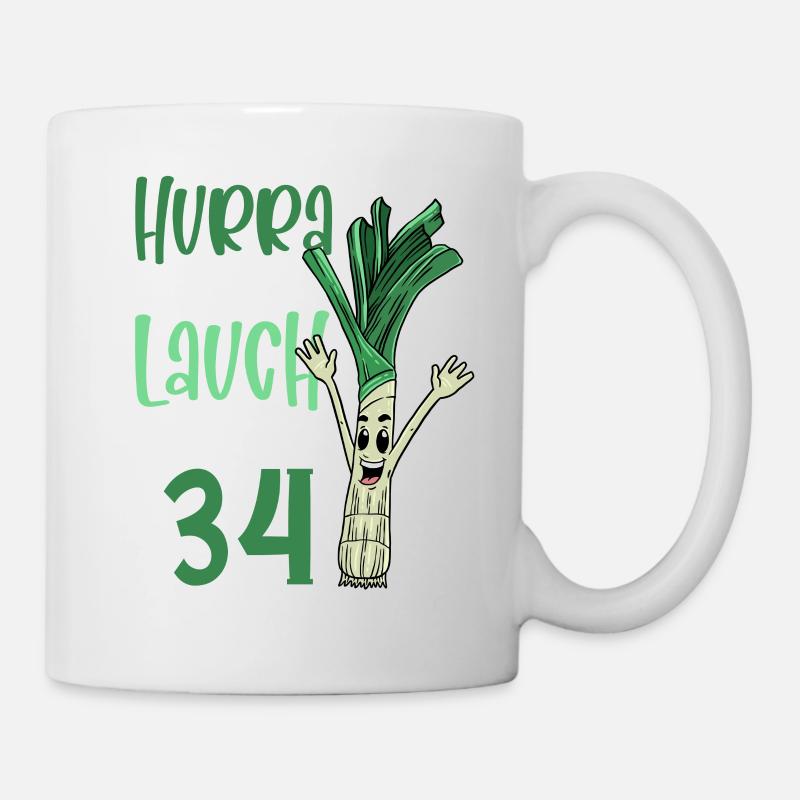 Hurra der Lauch wird 34 - Tasse - Weiß
