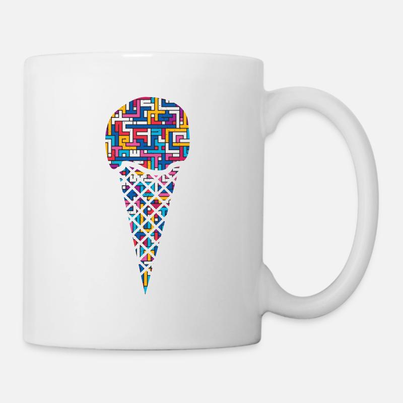 Eis Eiskugel Eiswaffel - Tasse - Weiß