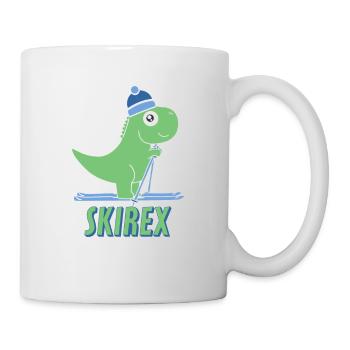 Ski T-Rex Ski Dino Hiver Montagnes Alpes Piste Ski - Mug blanc - blanc - Droite