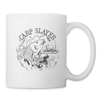 Carp Slayer Fisch Fischer Angeln Carp Slayer Fisch - Tasse - Weiß - Rechts